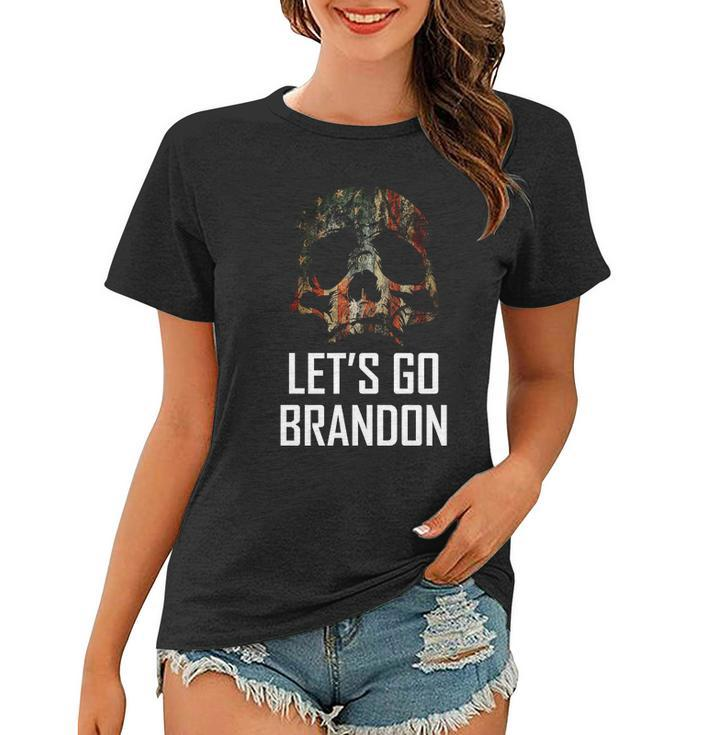 Lets Go Brandon American Grunge Skull Tshirt Women T-shirt