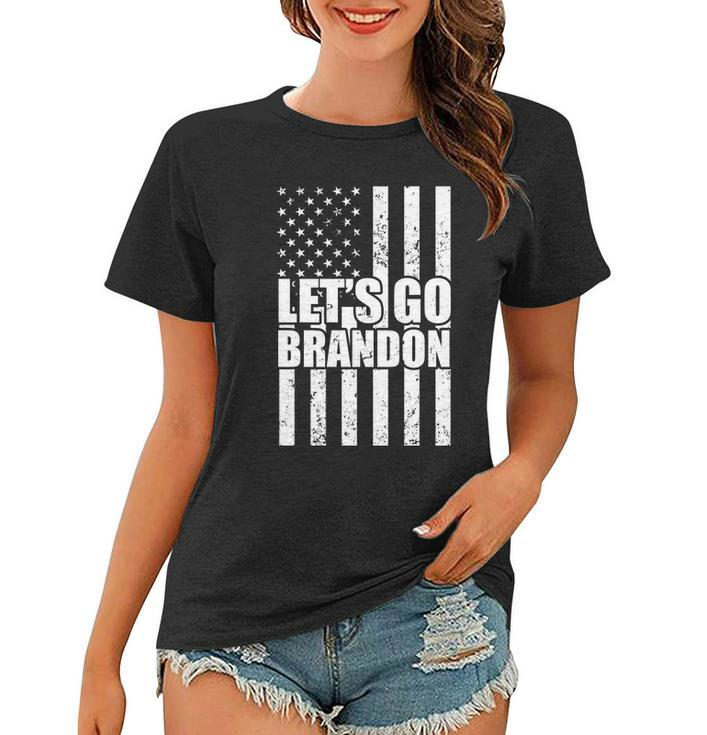 Lets Go Brandon Vintage American Flag Tshirt Women T-shirt