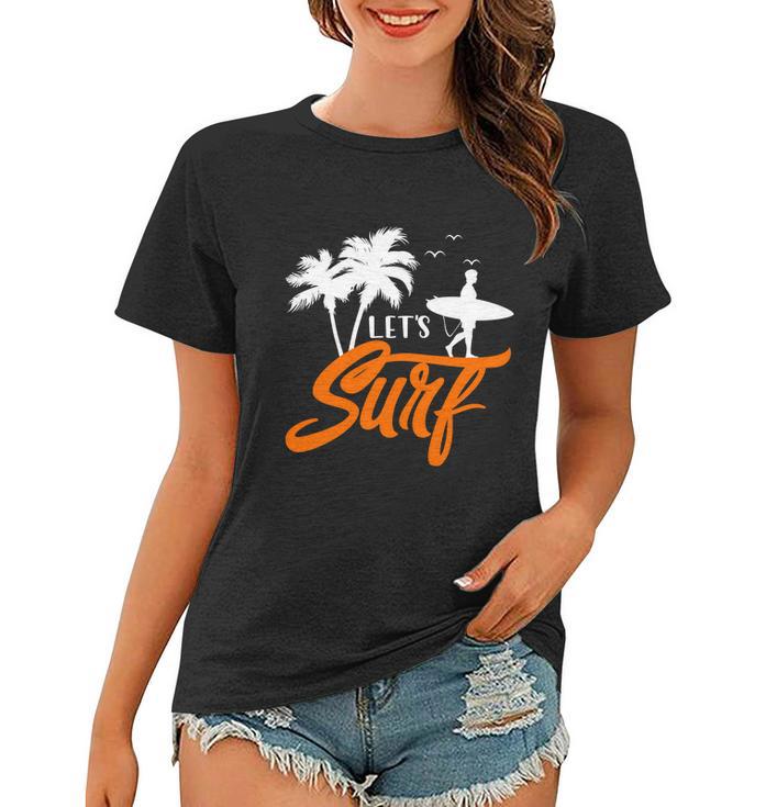 Lets Surf Sunset Summer Time Women T-shirt