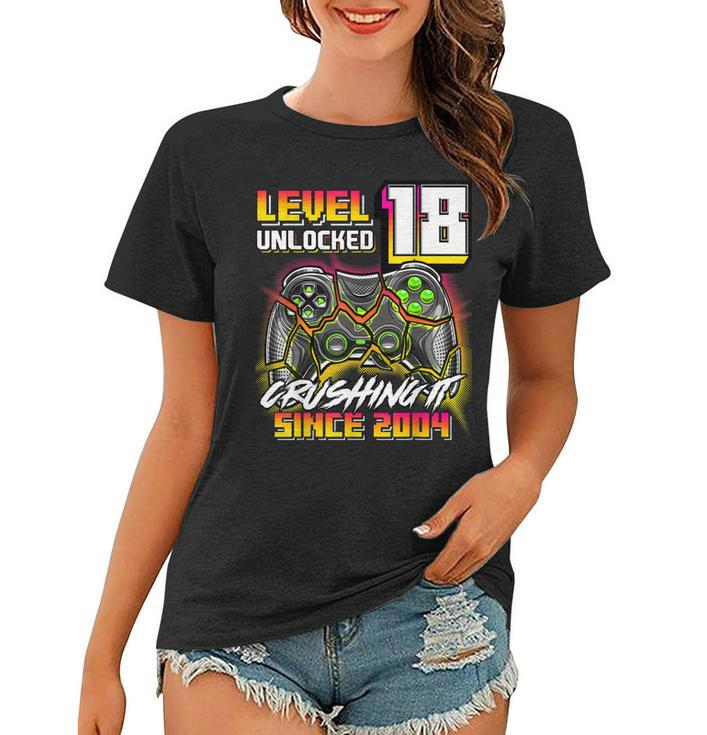 Level 18 Unlocked Crushing It 2004 Video Game 18Th Birthday  Women T-shirt