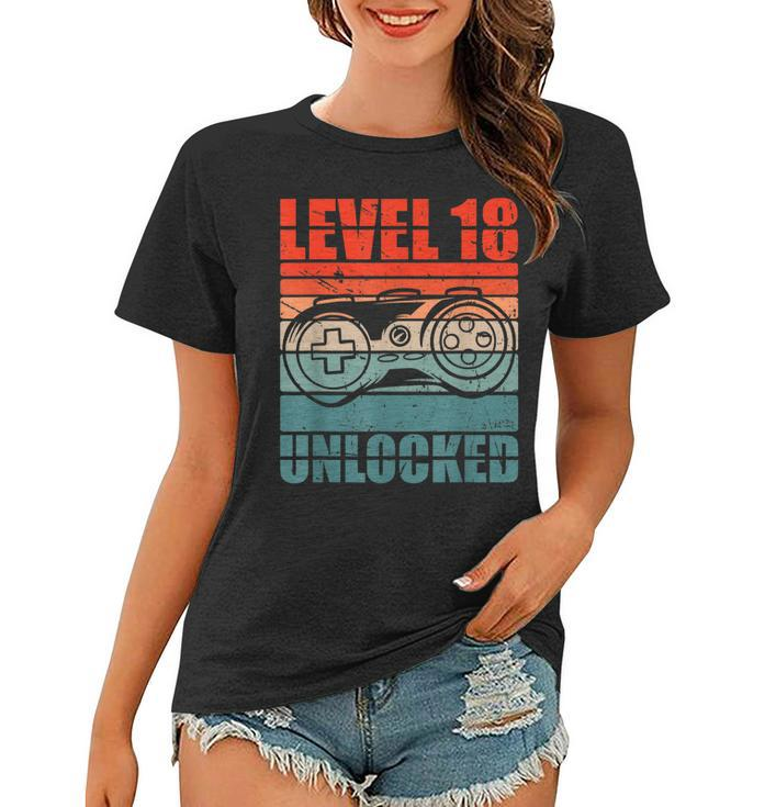 Level 18 Unlocked - Video Gamer Boy 18Th Birthday Gaming  Women T-shirt