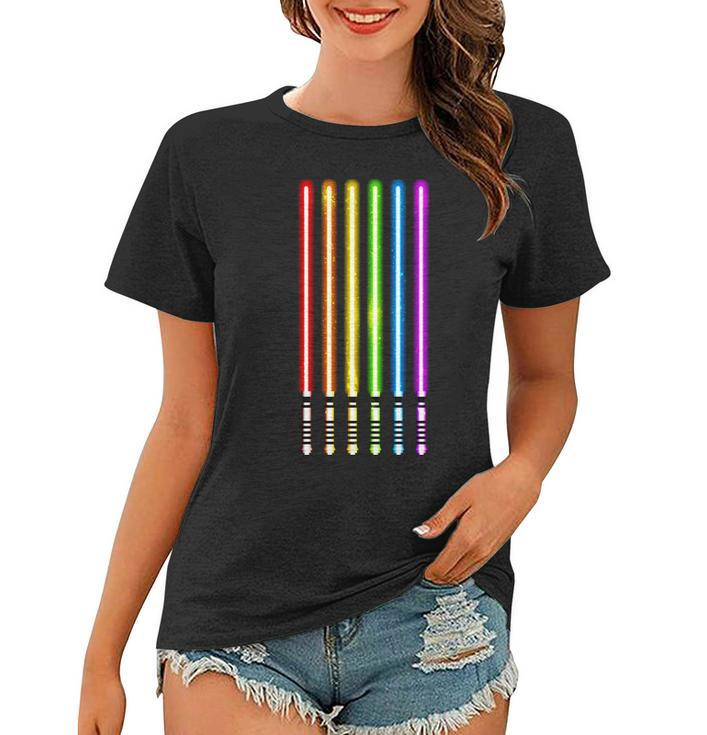 Lgbt Flag Light Swords Saber Gay Pride Women T-shirt