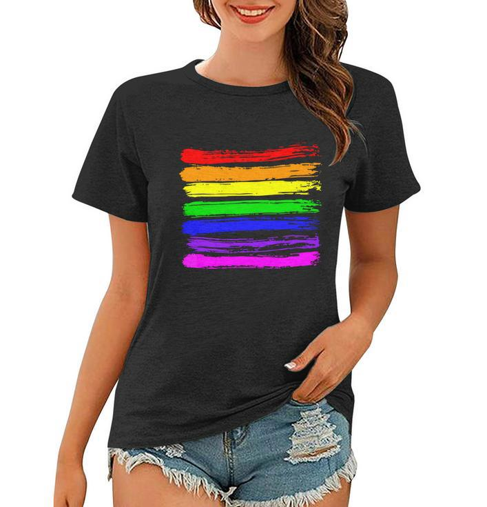 Lgbt Gay Pride Flag Shirt Gay Pride 2022 Graphic Design Printed Casual Daily Basic Women T-shirt