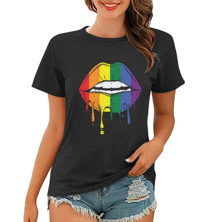 Lips Lgbt Gay Pride Lesbian Bisexual Ally Quote V2 Women T-shirt