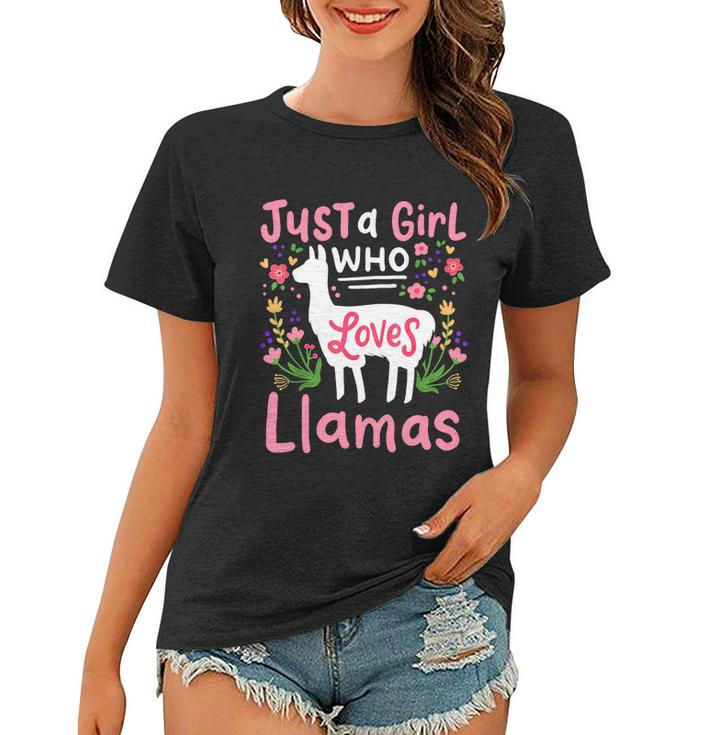 Llama Just A Girl Who Loves Llamas Llama Lover Gift Women T-shirt