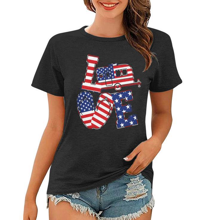 Love Usa Camping Tshirt Women T-shirt