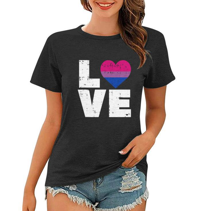 Love Vintage Heart Lgbt Bisexual Colors Gay Flag Pride Gift Women T-shirt