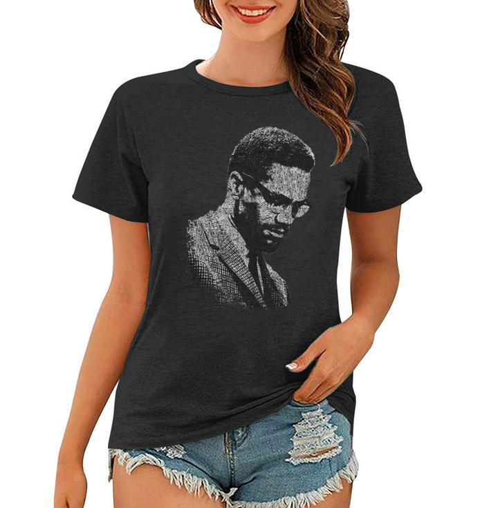Malcolm X Black And White Portrait Tshirt Women T-shirt