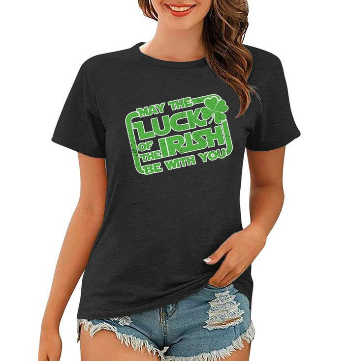 May The Luck Of The Irish Be With You Graphic Design Printed Casual Daily Basic Women T-shirt