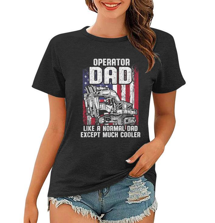 Mens Us Flag Heavy Equipment Excavator Operator Dad Tshirt Women T-shirt