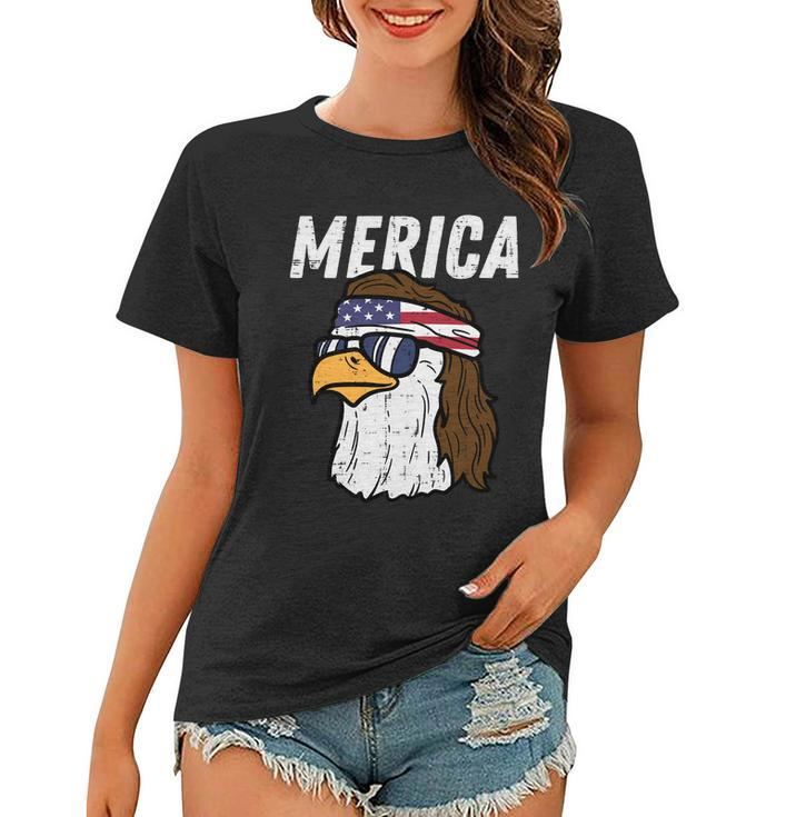 Merica Bald Eagle Mullet Sunglasses Fourth July 4Th Patriot Cool Gift V2 Women T-shirt