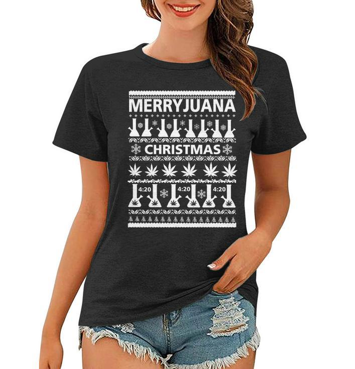 Merryjuana Weed Ugly Christmas Sweater Women T-shirt