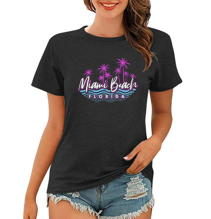 Miami Beach Florida Neon Tshirt Women T-shirt
