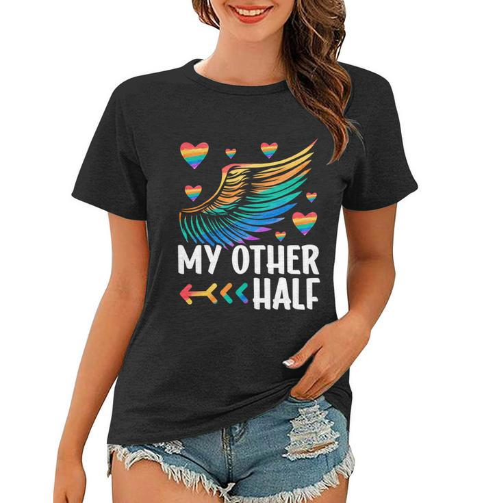 My Other Half Lgbtq Couple Matching Gay Boyfriend Lesbian Gift Graphic Design Printed Casual Daily Basic Women T-shirt