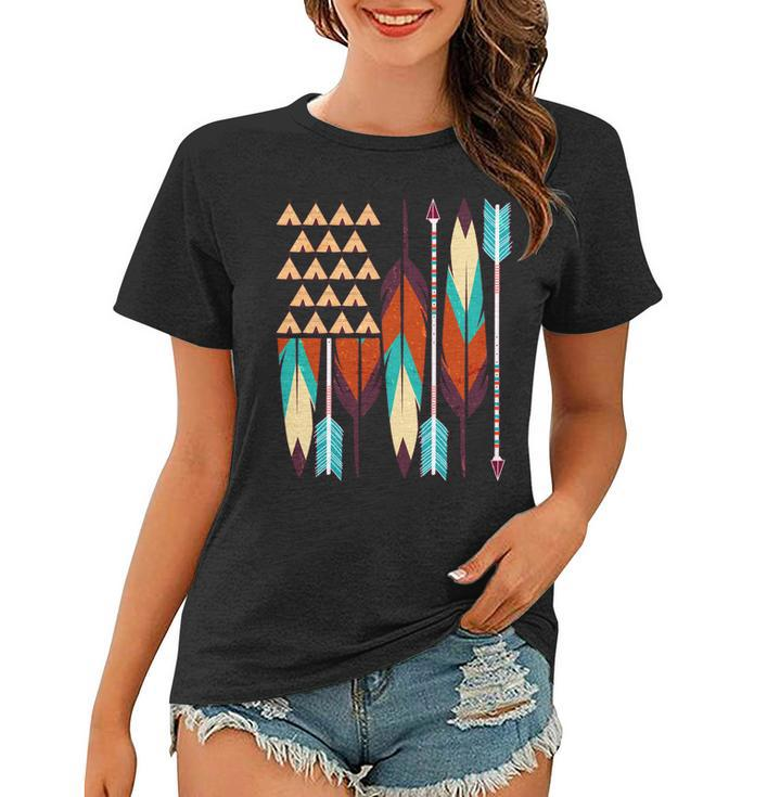 Native American Flag Feathers And Arrows Women T-shirt