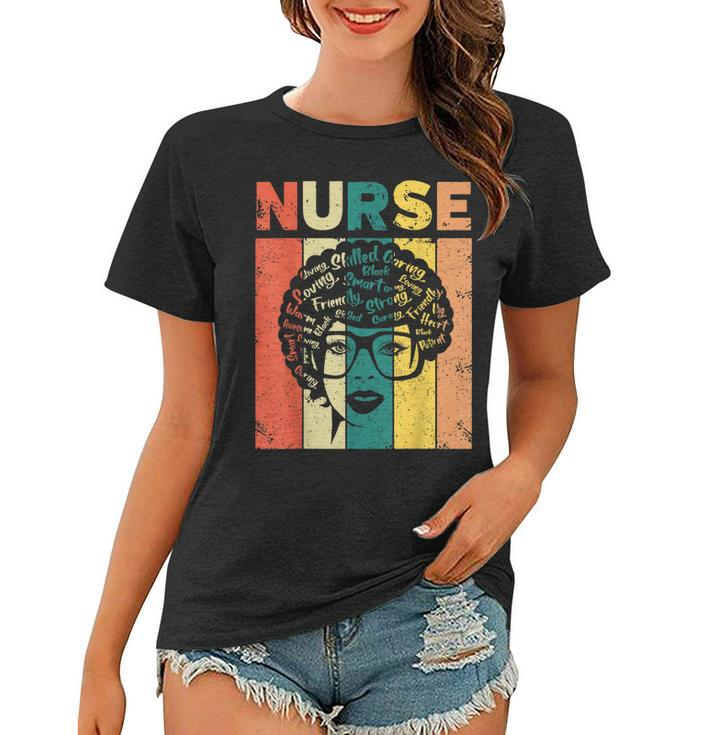 Nurse Melanin Afro Queen Girl Magic Black History Vintage  V3 Women T-shirt
