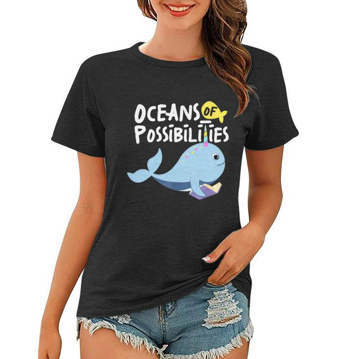 Oceans Of Possibilities Sea Animal Summer Reading Women T-shirt