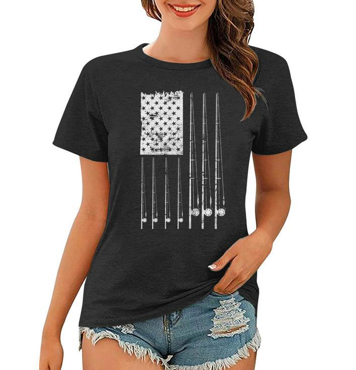 Patriotic Fishing American Flag Tshirt Women T-shirt