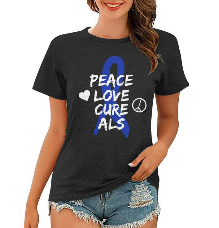 Peace Love Cure Als Awareness Tshirt Women T-shirt