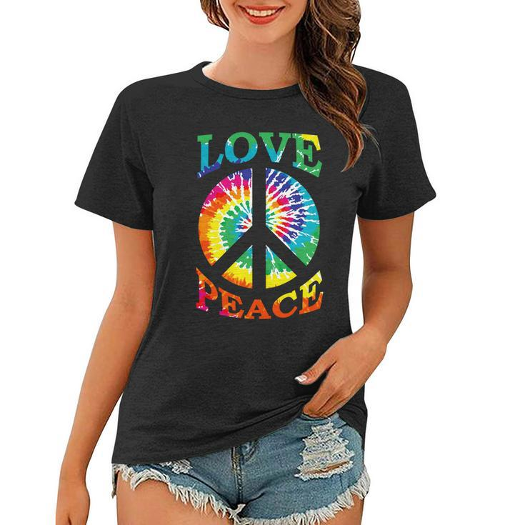 Peace Sign Love Retro 60S 70S Tie Dye Hippie Costume Women T-shirt