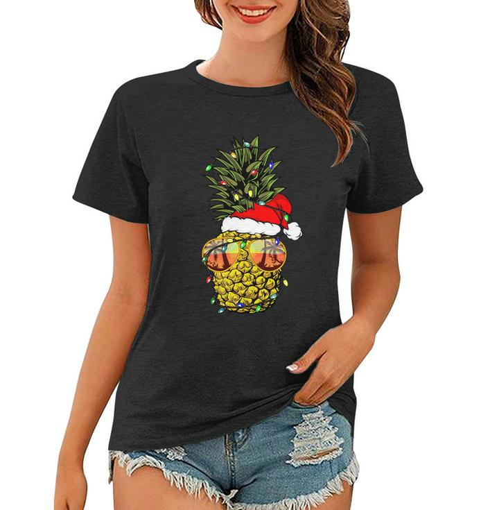 Pineapple Christmas Tree Or Christmas In July Pineapple Cool Gift Women T-shirt