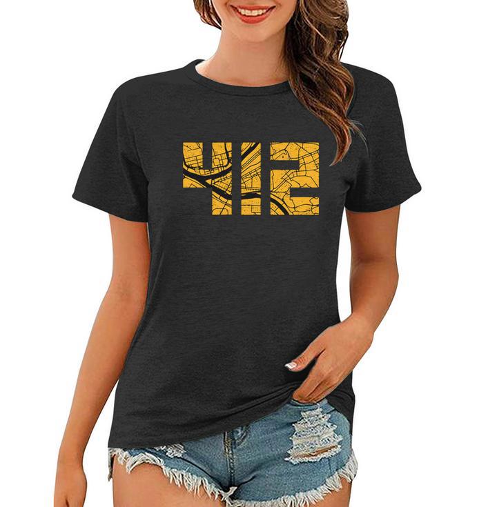 Pittsburgh 412 Map V2 Women T-shirt