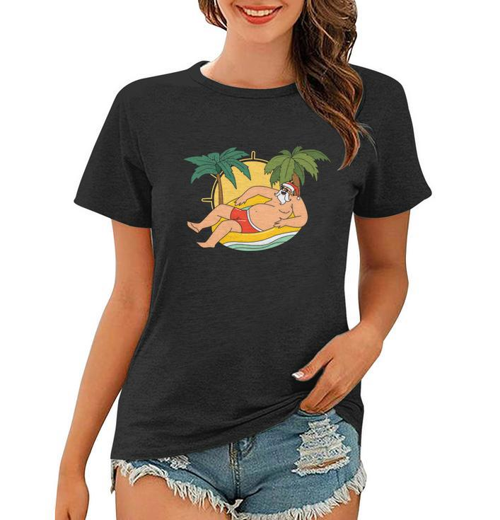 Pool Party Santa Christmas In Christmas In July V2 Women T-shirt