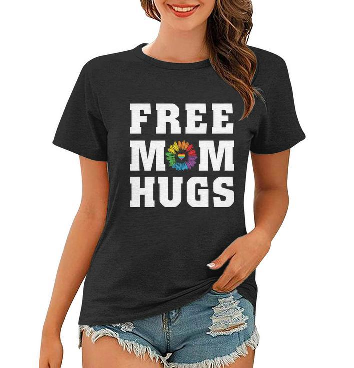 Pride Month Free Mom Hugs Rainbow Lgbt Women T-shirt
