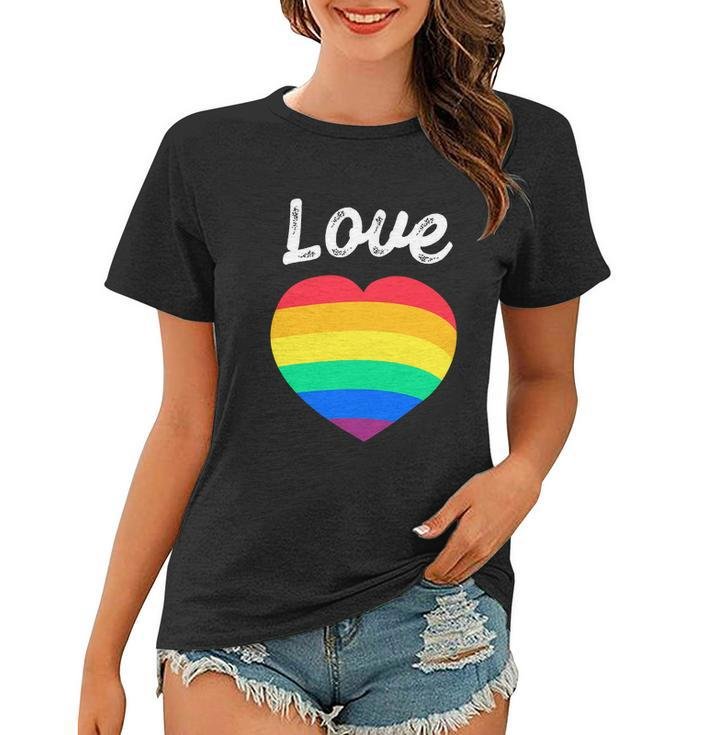 Pride Month Funny Rainbow Heart Gay And Lgbt Women T-shirt