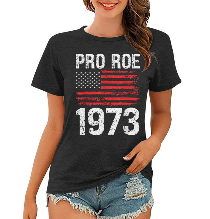 Pro Roe 1973 Reproductive Rights America Usa Flag Distressed  Women T-shirt