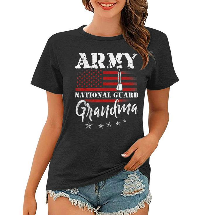 Proud Army National Guard Grandma Us Flag  Us Military  Women T-shirt
