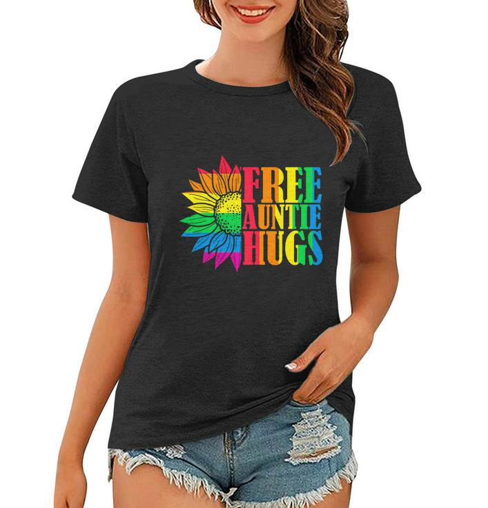 Proud Lgbt Free Auntie Hugs Lgbt Pride Month Women T-shirt