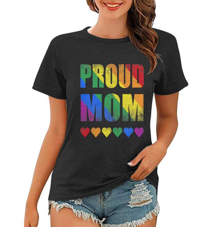 Proud Mom Gay Lesbian Lgbtq Pride Rainbow Mothers Day Gift Women T-shirt