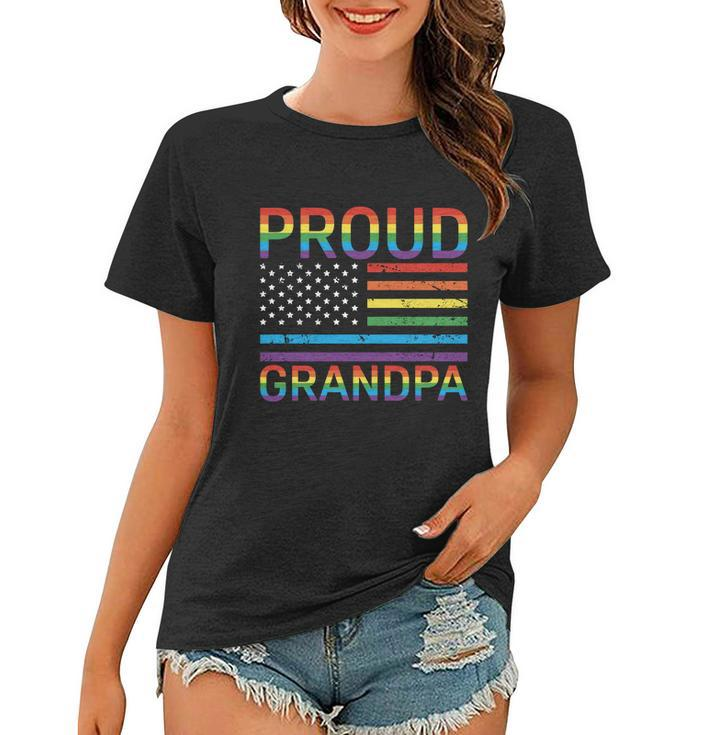 Proud Pride Grandpa Flag Graphic 4Th July Plus Size Shirt Women T-shirt