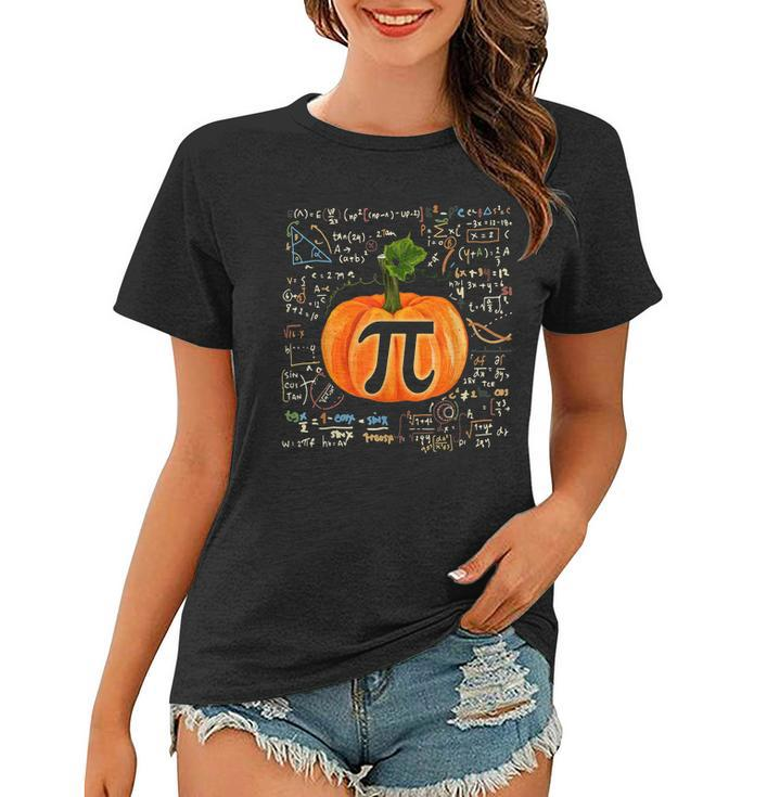 Pumpkin Pi Funny Math Halloween Thanksgiving Fall Pumpkin Pi Women T-shirt