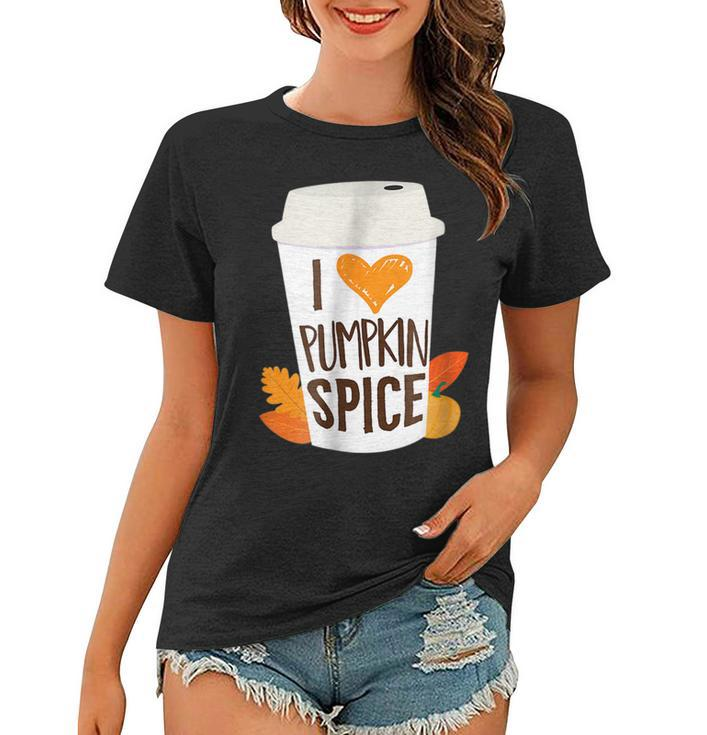 Pumpkin Spice Coffee Latte Fall Autumn Season And Halloween  Women T-shirt