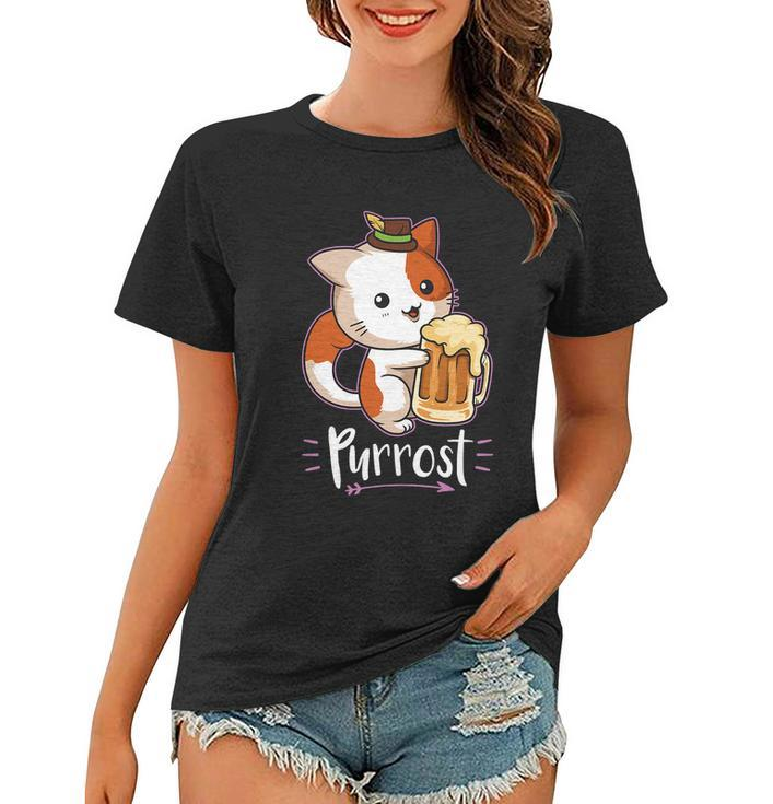 Purrost Prost Oktoberfest Cat German Beer Festival Gift Women T-shirt