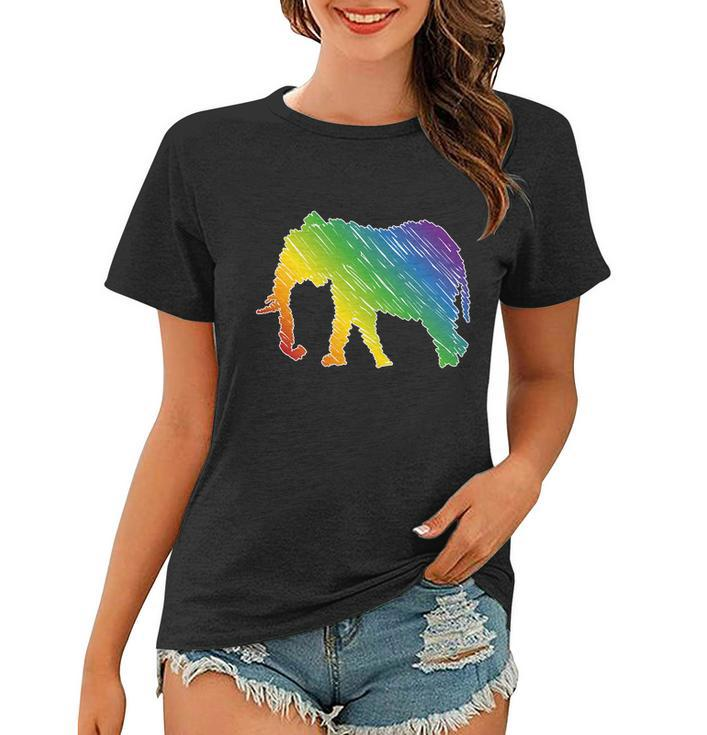 Rainbow Elephant V2 Women T-shirt