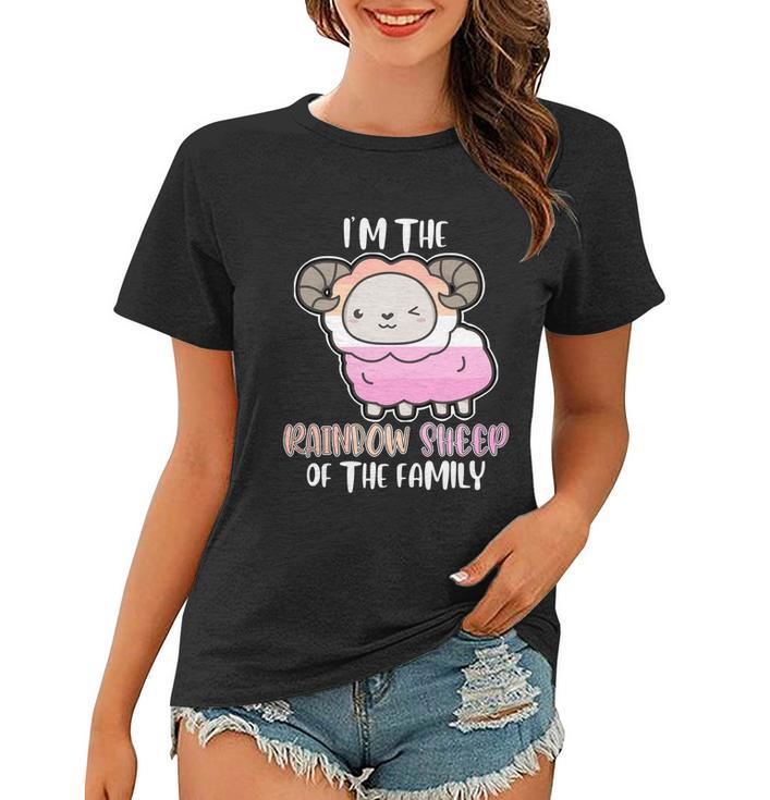 Rainbow Sheep Of The Lesbian Family Bi Lgbt Pride Lesbian Cute Gift Women T-shirt