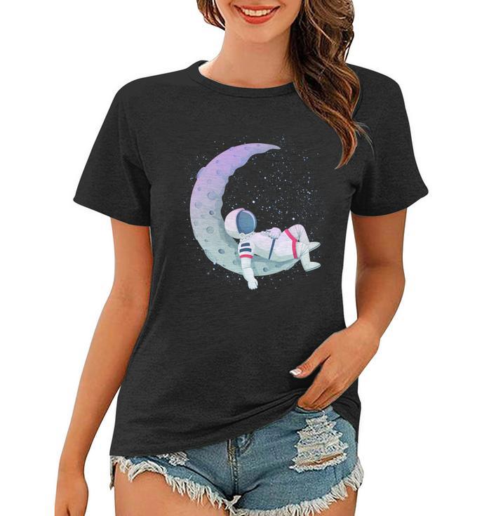 Relaxing Astronaut On The Moon Women T-shirt