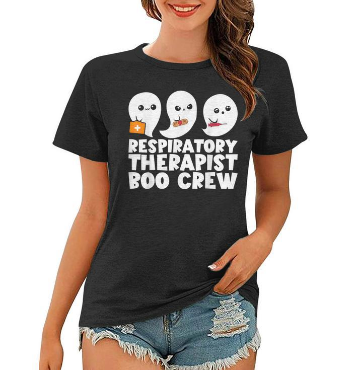 Respiratory Therapist Boo Crew Rt Halloween Ghost  Women T-shirt