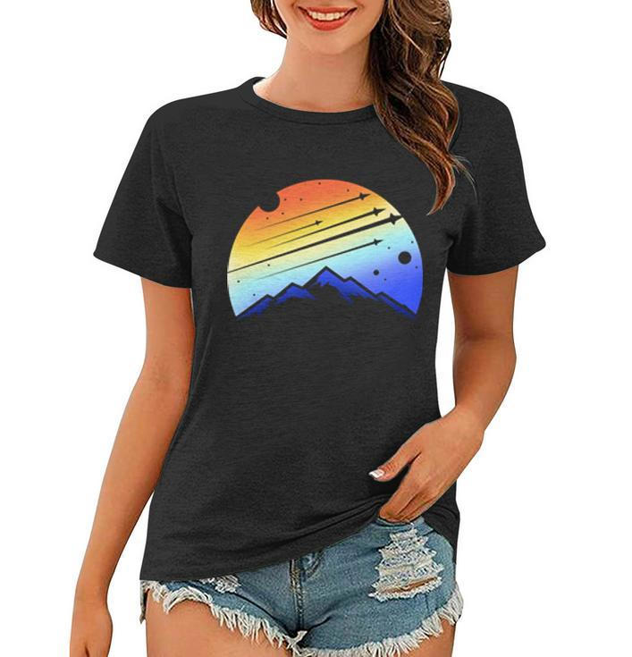 Retro Mountain Stars Women T-shirt