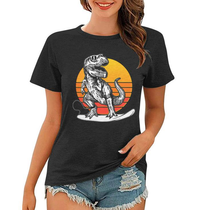 Retro Surfing Trex Women T-shirt