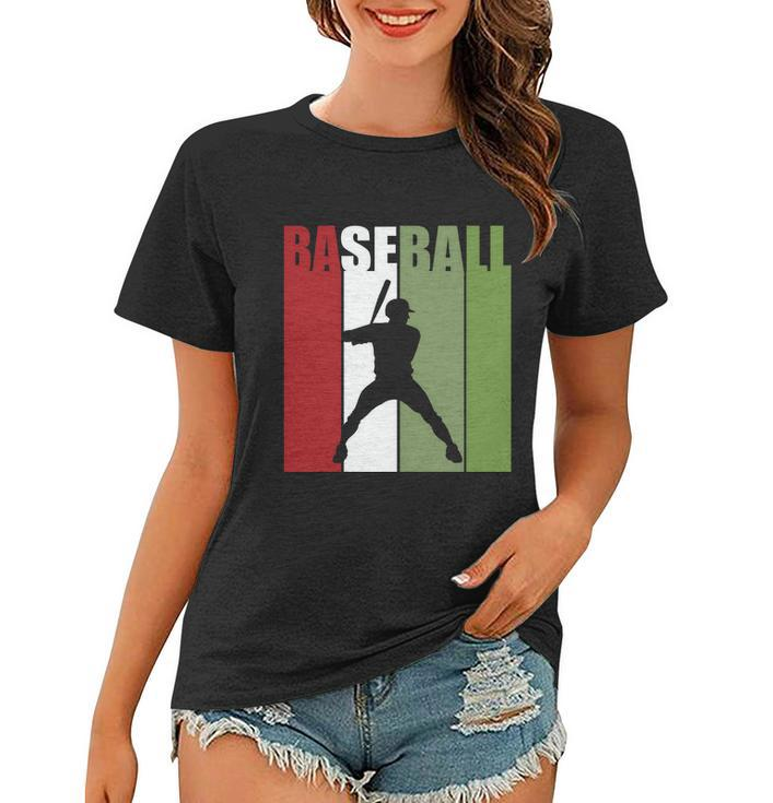 Retro Vintage Baseball Player Silhouette Baseball Lover Baseball Dad Women T-shirt