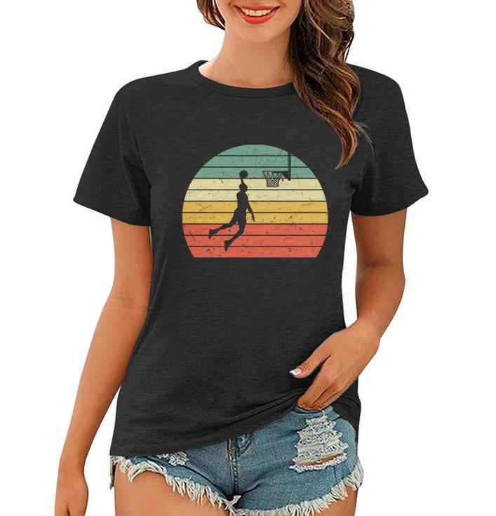 Retro Vintage Basketball Dunk Silhouette Basketball Player Women T-shirt
