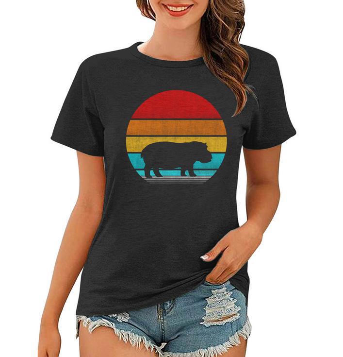 Retro Vintage Hippopotamus Women T-shirt