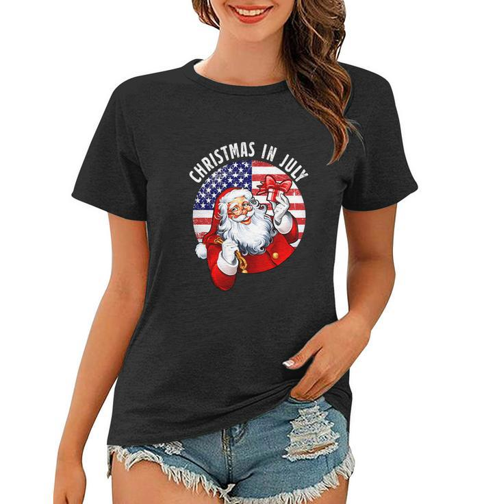 Santa Hat Summer Party Funny Christmas In July Women T-shirt