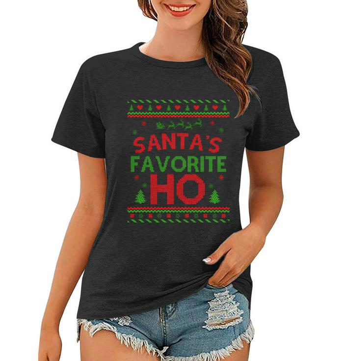 Santas Favorite Ho Ugly Christmas Sweater Christmas In July Gift Women T-shirt