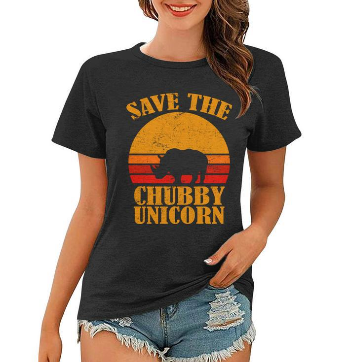 Save The Chubby Unicorn Distressed Sun Tshirt Women T-shirt