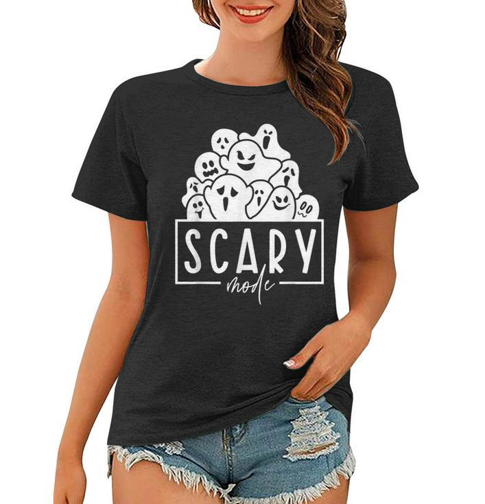 Scary Mode Boo Crew Ghost Spooky Vibes Funny Halloween  Women T-shirt